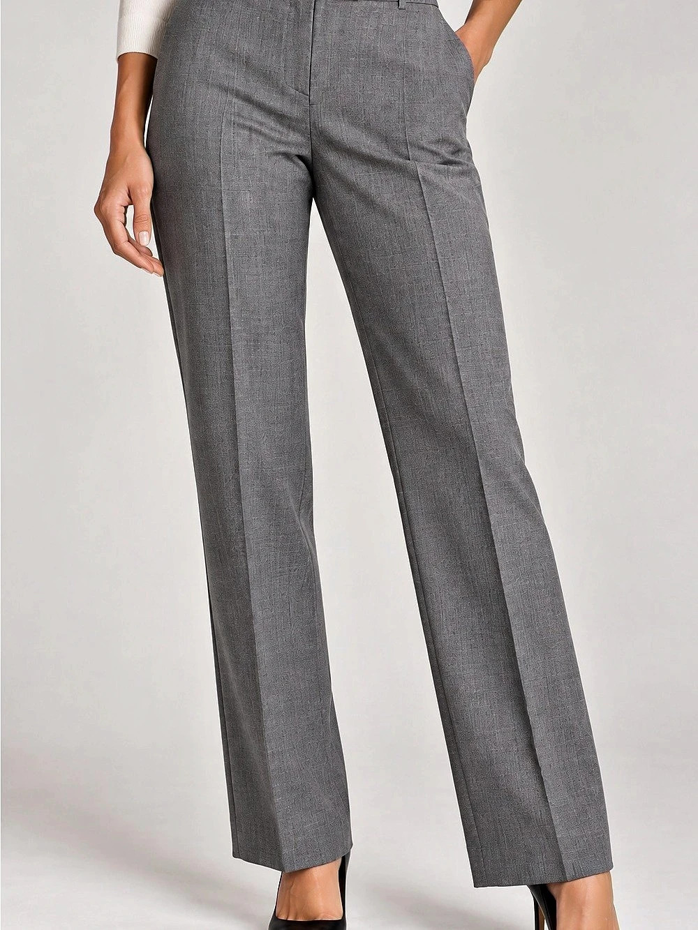 Michael Kors Collection Wool Straight Leg Pants Gray Size 4